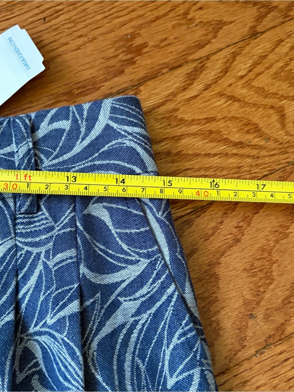 NWT J.McLaughlin Morgan High Rise Wide Leg Pants Denim Leaf Print 4 Coastal Boho - Picture 6 of 13